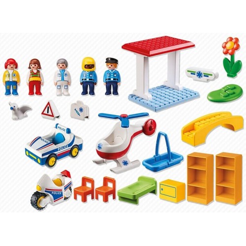 Playmobil 1·2·3 Αστυνομία Και Παιδιατρείο 5046 4008789050465