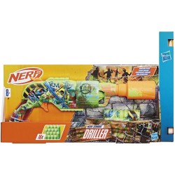 Hasbro Nerf Zombie Driller Dart Blaster, 16 Nerf Elite Darts, Rotating 5 Dart Cylinder, Removable Scope, Outdoor Games, Ages 8+ 