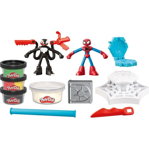 Hasbro Play-Doh Λαμπάδα Pd Spiderman Launch And Slice Battle  Με 2 Φιγούρες Δράσης F9827 099656