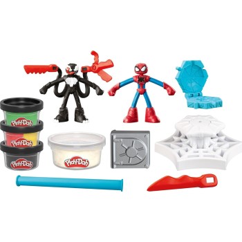 Hasbro Play-Doh Λαμπάδα Pd Spiderman Launch And Slice Battle  Με 2 Φιγούρες Δράσης F9827 099656