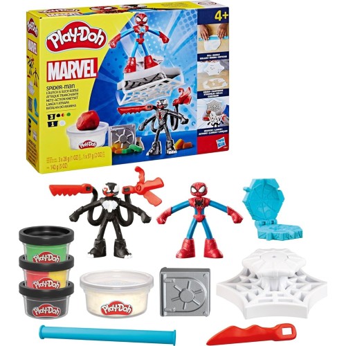 Hasbro Play-Doh Λαμπάδα Pd Spiderman Launch And Slice Battle  Με 2 Φιγούρες Δράσης F9827 099656
