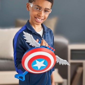 Hasbro Λαμπάδα Marvel Avengers Marvel Captain America Brave New World Nerf Skyshot Blaster, Ασπίδα F9302 105532