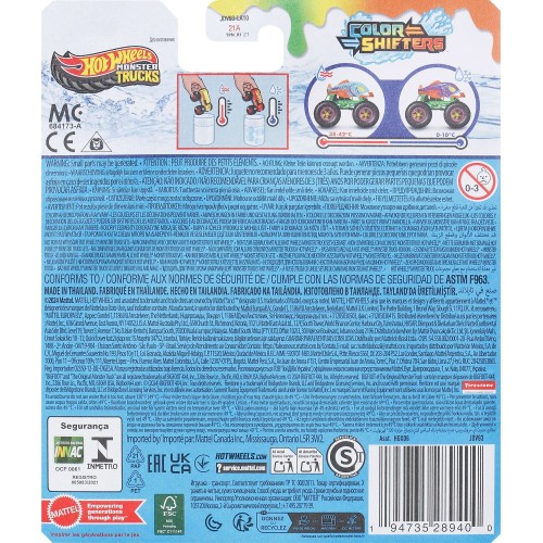 Mattel Hot Wheels Οχήματα Monster Trucks Χρωμοκεραυνοί Color Shifters Piran-Ahhh Όχημα Παιχνίδι HGX06 / JDV93 194735289400