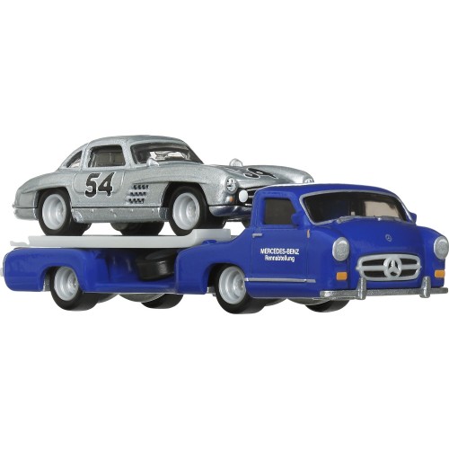 Mattel Hot Wheels Hw Premium - Νταλίκα Με Αυτ/Κι Car Culture: Team Transport Mercedes-Benz 300 SL & '55 Mercedes Benz Blaues Wun