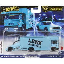 Mattel Hot Wheels Hw Premium - Νταλίκα Με Αυτ/Κι Car Culture: Team Transport Nissan Skyline 2000Gt-R Lbwk & Fleet Flyer FLF56 / 