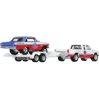 Mattel Hot Wheels Hw Premium - Νταλίκα Με Αυτ/Κι Car Culture: Team Transport '63 Chevy Nova/'88 Chevy Silverado 3500 FLF56 / HRV