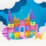 magna tiles Magna-Tiles Castle DLX 48-part magnetic construction set-the original magnetic hardware brand 242048 850025176330