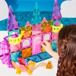 magna tiles Magna-Tiles Castle DLX 48-part magnetic construction set-the original magnetic hardware brand 242048 850025176330
