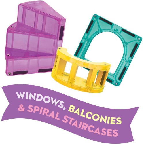 magna tiles Magna-Tiles Castle DLX Μαγνητικό Παιχνίδι 48 Κομματιών Castle DLX 242048 850025176330
