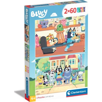 Clementoni Disney Stitch παιδικό παζλ super color bluey 2x60 τμχ 1200-24813 8005125248131