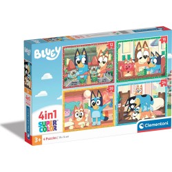 Clementoni Παιδικό Παζλ 4 In 1 Super Color Bluey 12-16-20-24 Τμχ 1200-21530 8005125215300