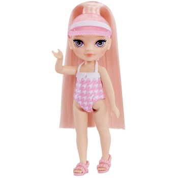 MGA Entertainment Rainbow High Littles Pool Day Playset + Small Doll (pink 5.5”) 522249-EUC 035051522249
