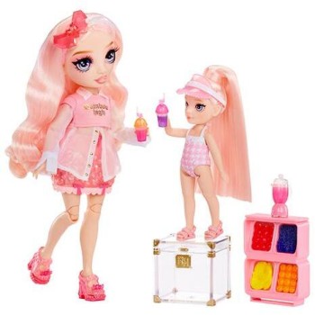 MGA Entertainment Rainbow High Littles Pool Day Playset + Small Doll (pink 5.5”) 522249-EUC 035051522249