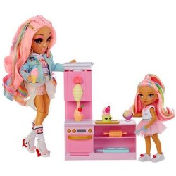 MGA Entertainment Rainbow High Dessert Shop With Littles Doll Kandy Playset! 522058-EUC 035051522058
