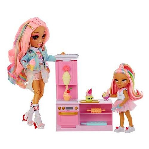 MGA Entertainment Rainbow High Dessert Shop With Littles Doll Kandy Playset! 522058-EUC 035051522058