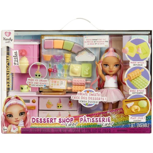 MGA Entertainment Rainbow High Dessert Shop With Littles Doll Kandy Playset! 522058-EUC 035051522058