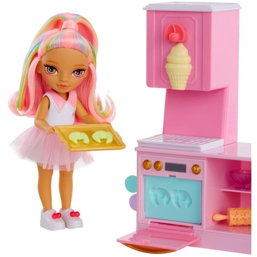 MGA Entertainment Rainbow High Dessert Shop With Littles Doll Kandy Playset! 522058-EUC 035051522058