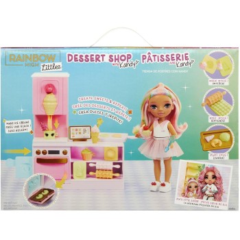 MGA Entertainment Rainbow High Dessert Shop With Littles Doll Kandy Playset! 522058-EUC 035051522058
