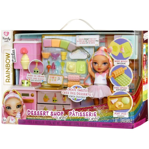 MGA Entertainment Rainbow High Dessert Shop With Littles Doll Kandy Playset! 522058-EUC 035051522058