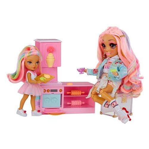 MGA Entertainment Rainbow High Dessert Shop With Littles Doll Kandy Playset! 522058-EUC 035051522058