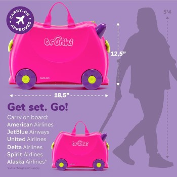 Trunki Ride Παιδική Βαλίτσα Ταξιδιού Trixie Ροζ TRU-003 5055192200061
