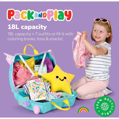 Trunki Ride Παιδική Βαλίτσα Ταξιδιού Una Unicorn Teal TRU-011 5055192202874