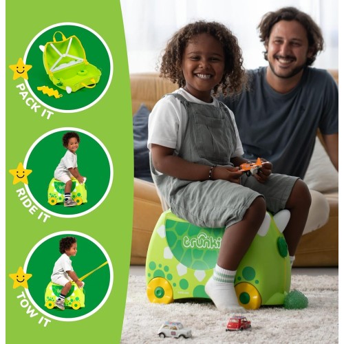 Trunki Ride Παιδική Βαλίτσα Ταξιδιού Dudley The Dinosaur (Green) TRU-005 5055192200665