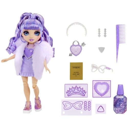 MGA Entertainment Rainbow High Creative Crystals Fashion Doll- Violet 121404-EUC 035051121404