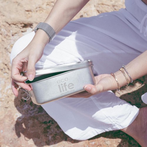 eco life Ανοξείδωτο φαγητοδοχείο 1lt μονού τοιχώματος (ανοξείδωτο καπάκι) 33-FC-9085 5208009002116
