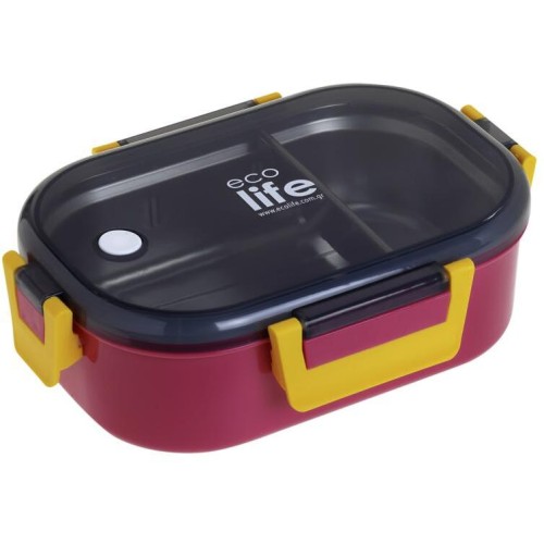 eco life Ecolife φαγητοδοχείο με χώρισμα 900ml deep rose 33-BO-9068 5208009002291