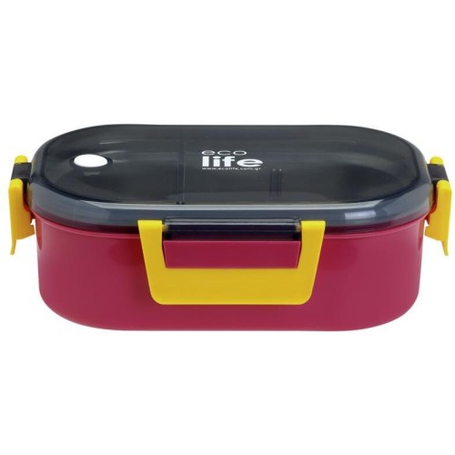 eco life Deep Rose Food Container 900ml | Partition 33-BO-9068 5208009002291