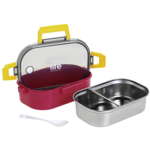 eco life Deep Rose Food Container 900ml | Partition 33-BO-9068 5208009002291