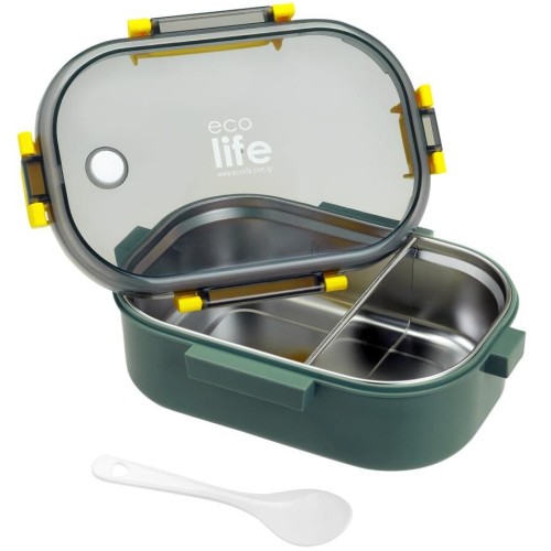eco life Ecolife φαγητοδοχείο με χώρισμα 900ml forest green 33-BO-9067 5208009002307
