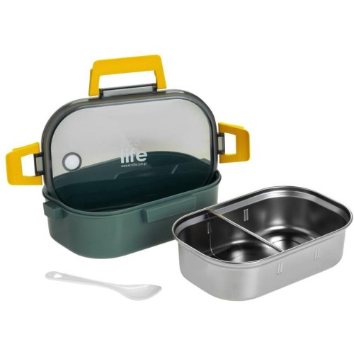 eco life Ecolife φαγητοδοχείο με χώρισμα 900ml forest green 33-BO-9067 5208009002307