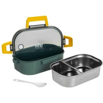 eco life Ecolife φαγητοδοχείο με χώρισμα 900ml forest green 33-BO-9067 5208009002307