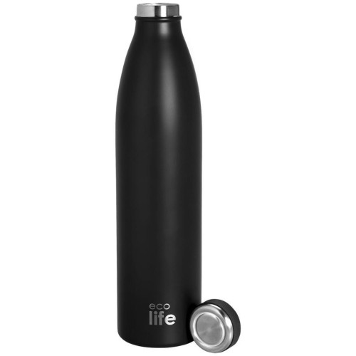 eco life Μπουκάλι θερμός 1000ml - slim black 33-BO-3050 5208009003533