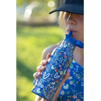 eco life Ecolife μεταλλικός θερμός vasiliki - blue 500ml 33-BO-2324 5208009002734