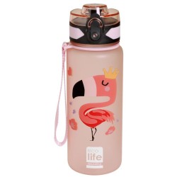 eco life Ecolife παιδικό παγούρι πλαστικό με καλαμάκι flamingo 500ml 33-BO-2315 5208009002642