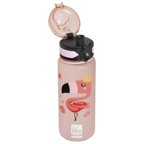 eco life Ecolife παιδικό παγούρι πλαστικό με καλαμάκι flamingo 500ml 33-BO-2315 5208009002642