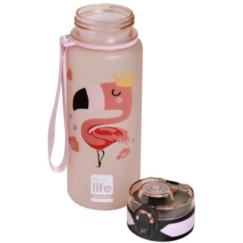 eco life Ecolife παιδικό παγούρι πλαστικό με καλαμάκι flamingo 500ml 33-BO-2315 5208009002642