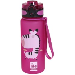 eco life Ecolife tritan παιδικό παγούρι πλαστικό με καλαμάκι zebra 500ml 33-BO-2309 5208009003045