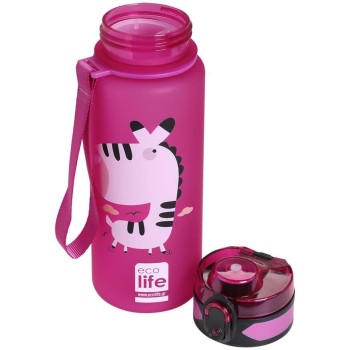 eco life Ecolife tritan παιδικό παγούρι πλαστικό με καλαμάκι zebra 500ml 33-BO-2309 5208009003045