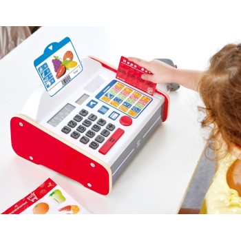 hape beep n buy cash register –  toy with solar-powered calculator, lights  0401.E3184A 6943478035805
