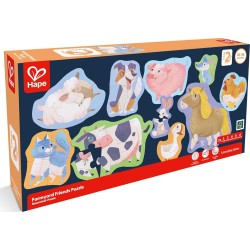 Hape Happy Puzzles Ξύλινο Παζλ Οι Φίλοι Των Ζώων Της Φάρμας 0401.E1648A 6943478047006