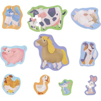 Hape Farmyard Friends  – Farm Animal Jigsaw Set For Early Learners, Ages 18 0401.E1648A 6943478047006