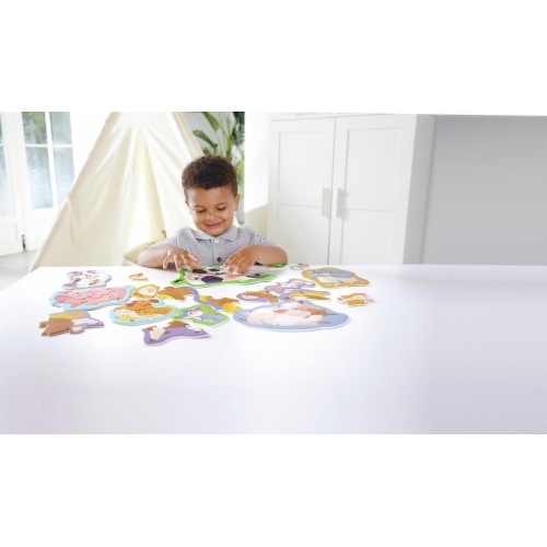 Hape Happy Puzzles Ξύλινο Παζλ Οι Φίλοι Των Ζώων Της Φάρμας 0401.E1648A 6943478047006