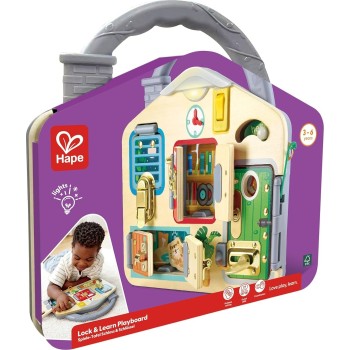 Hape Lock And Learn Playboard Ξύλινο Παιχνίδι 0401.E1111K 6943478047150