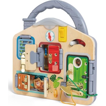 hape lock and learn playboard – unlocking adventure, develop fine  skills,  0401.E1111K 6943478047150