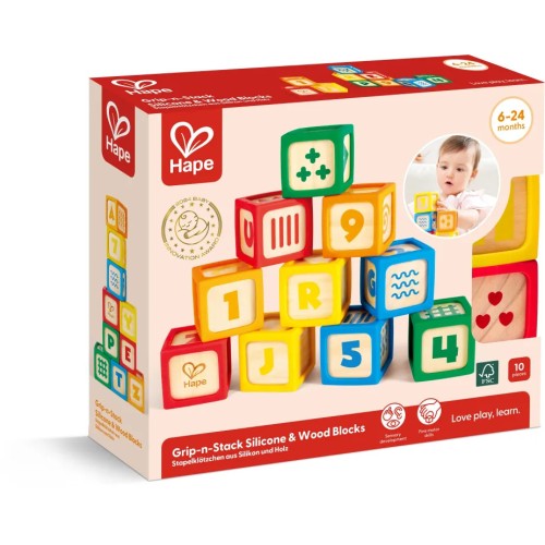 Hape Early Explorer Ξύλινα Τουβλάκια Smart Start 10Τμχ 0401.E0131K 6943478051331