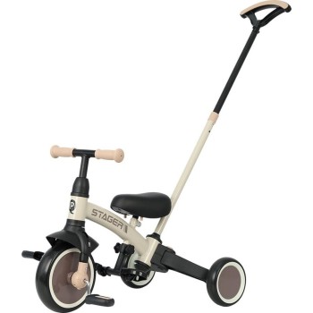 QPlay stager 3in1 τρίκυκλο ποδήλατο καφέ 01-1212075-03 5061047481745